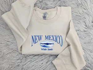 New Mexico Embroidered Crewneck - New Mexico White Sands Crewneck - White Sands National Park Shirt - T-shirt - Sweatshirt - Hoodie