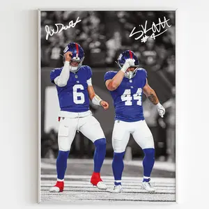 Jaxson Dart Poster, Cam Skattebo Poster, Signed Football Poster