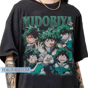 Vintage 90s Graphic Style Izuku Midoriya T-shirt, Izuku Midoriya
