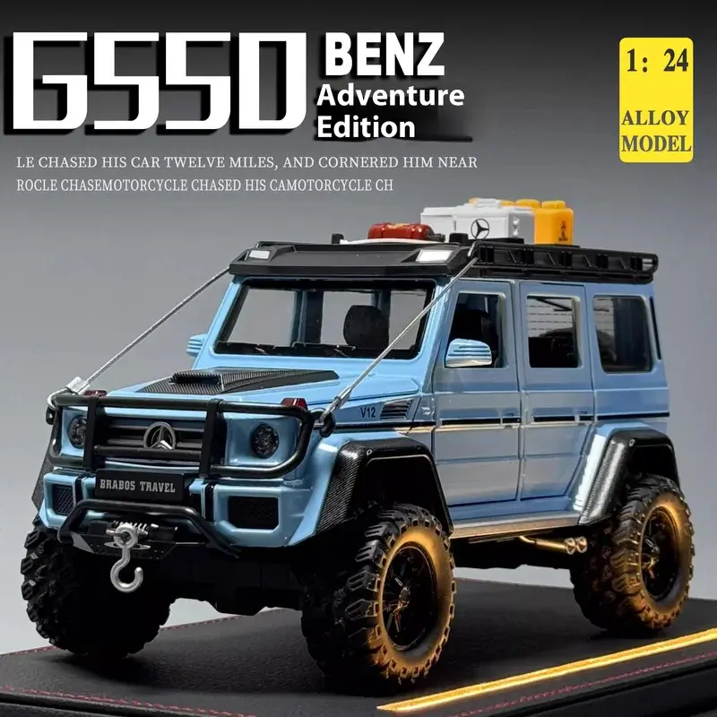 1:24 Mercedes Benz G550 4X4 Modified Adventure Version Off-road Vehicle Alloy Diecast Model Collection Decorative Gift for Boys