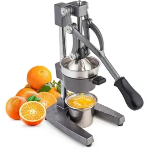 Manual Cast Iron Juicer, Commercial Lemon Squeezer, Professional Citrus Juicer, Ideal for Extracting Juice From Lemons, Oranges, and Grapefruits. Easy to Clean. (Gray)
