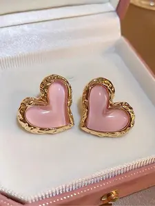 Elegant Fashion Cute Heart Earrings Set for Women, Perfect for Any Occasion, Valentine's Day Gift, Pair of Stylish Ear Studs, High Quality Earrings