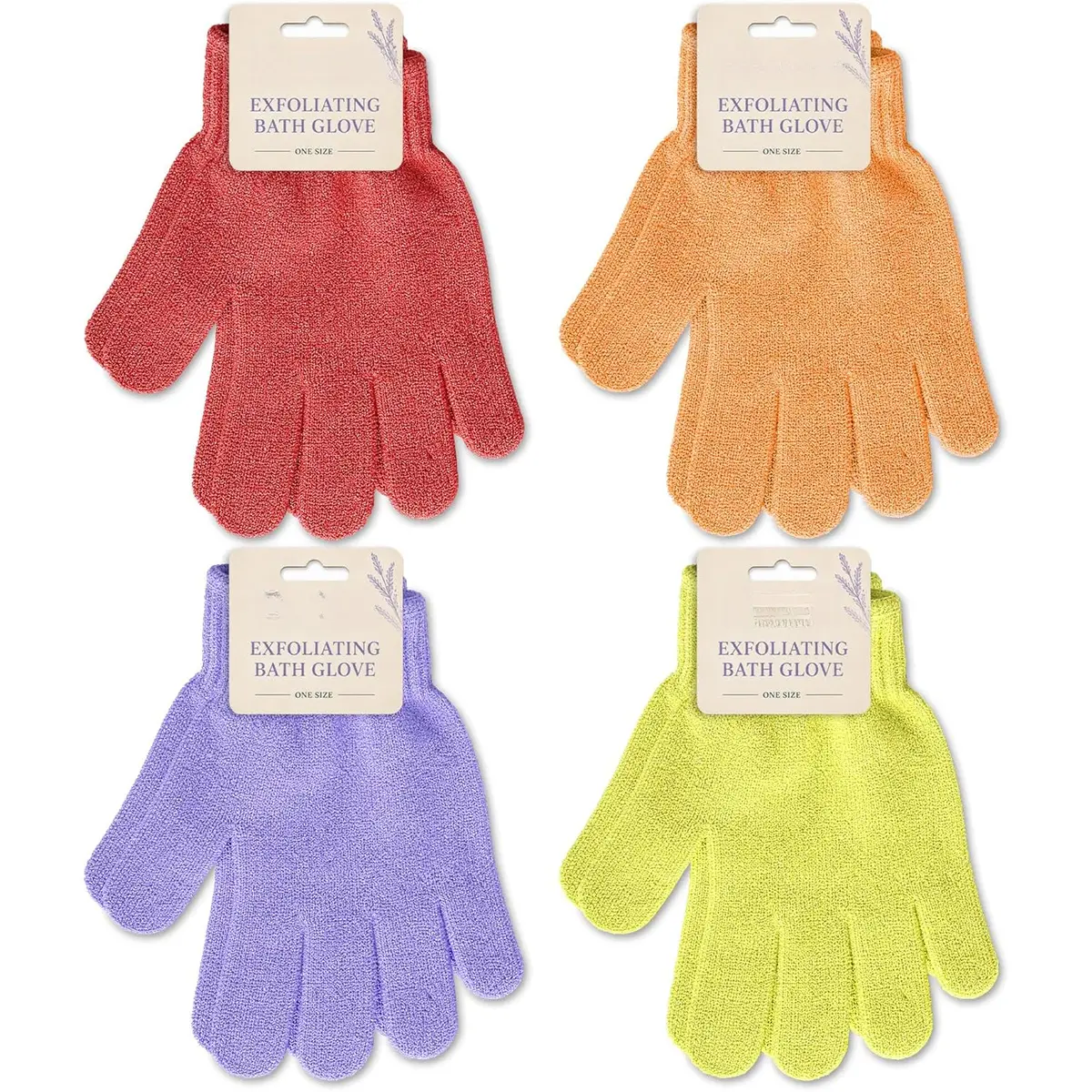 4 Pairs Korean Exfoliating Shower Gloves - Microfiber Bath Gloves, Body Scrubber, Loofah Wash Sponge