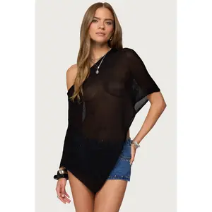 Azalia Asymmetric Knit Poncho