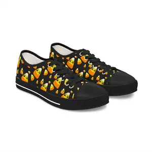 Candy Corn Pattern Women's Low Top Sneakers — Cute Halloween Candy Corn Shoes