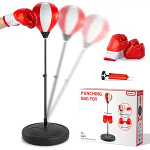 Boxing Bag Game Toy, Punching Bag Toy Set, Adjustable Punching Bag Stand,Adjustable Boxing Ball Holder Height with Punching Tube,Christmas/Birthday Gift