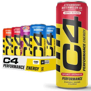(A)C4 Energy Drinks Variety Pack – Sugar-Free Pre-Workout Performance Drink with No Artificial Colors or Dyes, Zero Calories, Coffee Alternative, 4 Flavor Variety, 12 Pack
