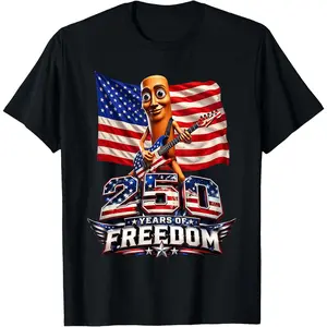 Women's Men USA Flag Tung Sahur 250 Year Freedom 4th July 2026 Brainrot T-Shirt Summer Pure Cotton Short Sleeved Streetwear Gifts Unisex