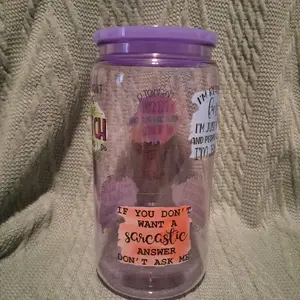 16oz purple plastic tumbler
