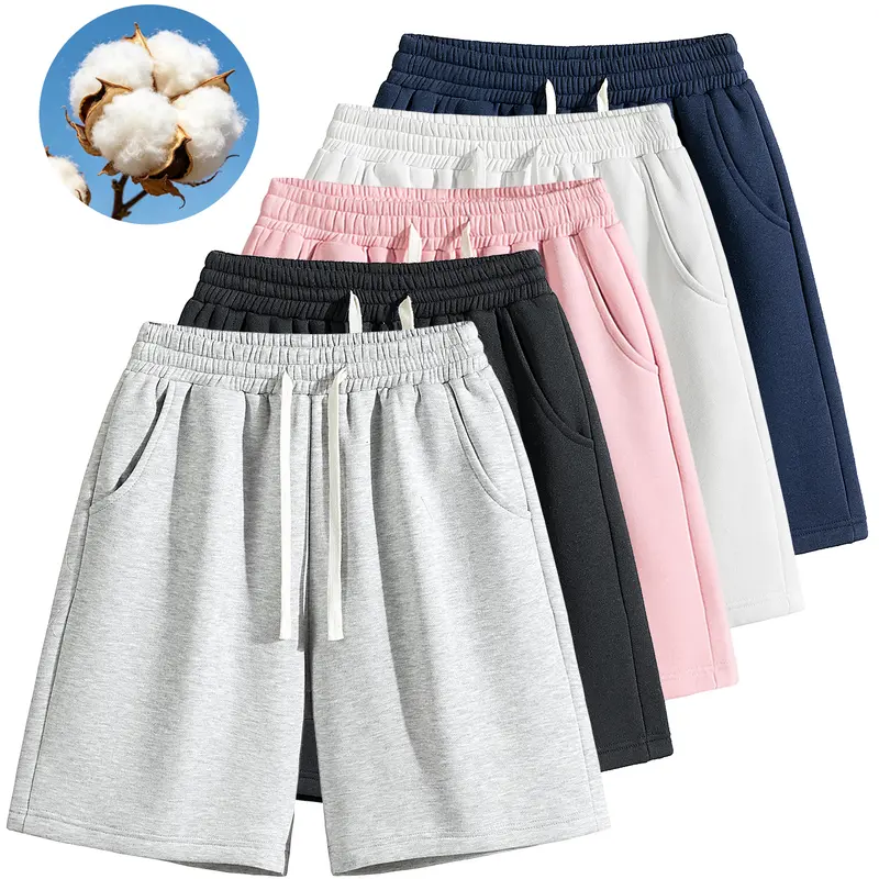 Sohochic Men's Baggy Above-the-Knee Cotton Moisture-Wicking Loose-Fit Shorts - Adjustable Waist Drawstring, Ideal for Summer Workouts, Lounging, Moisture Wicking Men's Shorts