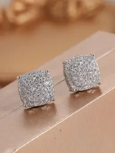 Stylish Square Synthetic Zircon Studs Earrings for Women, Perfect Daily Accessories for Effortless Elegance and Versatility