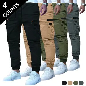 Men’s all-season loose long cargo pants with a drawstring waist and multiple pockets, suitable for outdoor work in all seasons. Solid-color long pants—casual wear for outings and outdoor sports; ideal as a Thanksgiving or Christmas gift for someone.