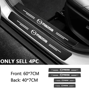 Car Door Plate Carbon Fiber Threshold Protector Sticker Decals for Mazda 3, Bx Bl 323 Axela Atenza Cx-3 Cx-4 Cx5 Cx-7 Accessories