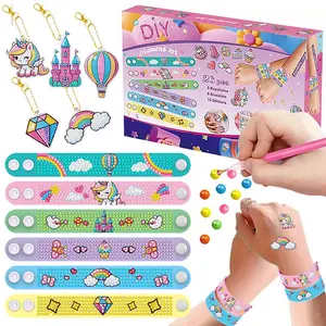 DIY Diamond Painting Bracelet Set, 26-Piece Kit with Crystal Round Stickers, Charming Gift for Christmas or Birthday, Diamond Art Kit