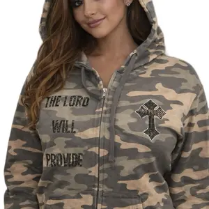 THE LORD WILL PROVIDE - CAMO HOODIE Rhinestones - Exclusive - Limitted