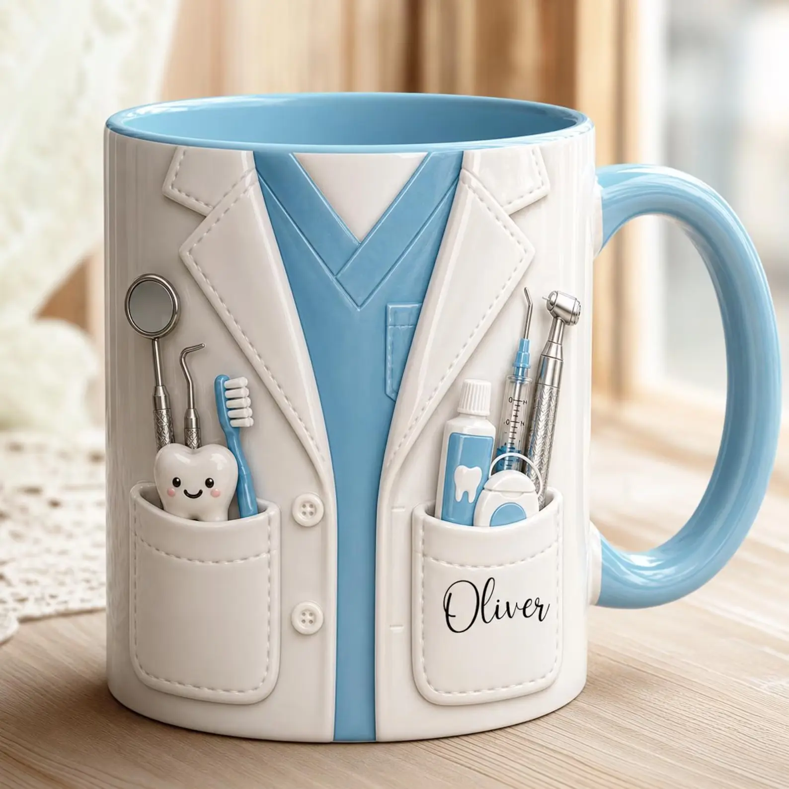Personalized Nurse Life Faux 3D Mug, Crystal Style Medical Icons, Gift For Nurses,  Print Ceramic Cup