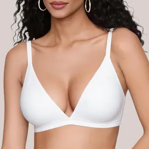 Wireless Triangle Bra – Seamless, Low-Cut, Comfortable, Unlined,  Women’s Bralette internal