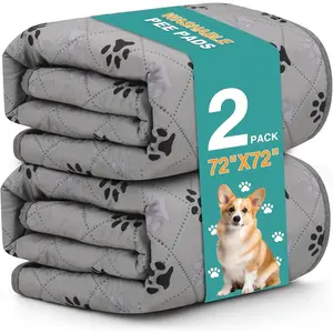2 Pack  72"X72" Washable Pee Pads for Dogs Super Absorbent   Pads Non-Slip  Pet  Pads Mats Whelping Pads for Dogs Cats Puppy