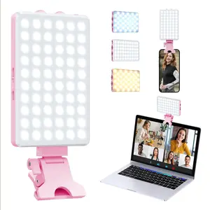 USB Rechargeable Portable Selfie Light, 80LEDs Clip-on Phone Light, Cell Phone Light, Selfie Light for iPhone, Phone, iPad, Laptop, Makeup, Live Streaming, Vlog