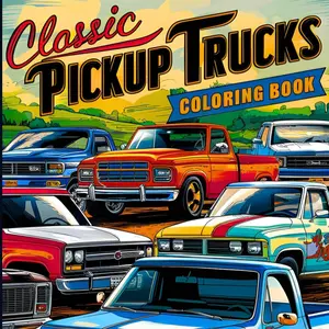 Classic Pickup Trucks Coloring Book: A Collection of Vintage Cars and Historic Automobiles Colouring Pages for Adults and Teens for Relaxation