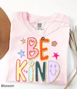 (No glitter, just graphic design) Comfort Colors Be Kind Teacher Shirt, Kindness Motivational Shirt, SPED Teacher Appreciation Gift - ShamCren