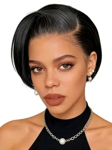 13x4 Pixie Cut Lace Frontal Human Hair Short Straight Lace Wigs for Women