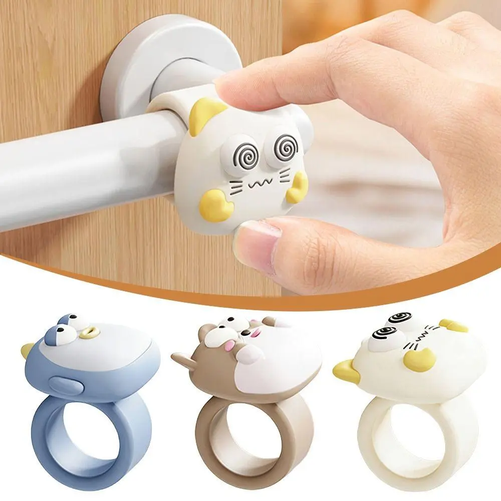 Silicone Door Handle Impact Pad Cartoon Anti-Shock Door Stopper Silent Punch-free Doorknob Bumper Pad for Bedroom Decoration