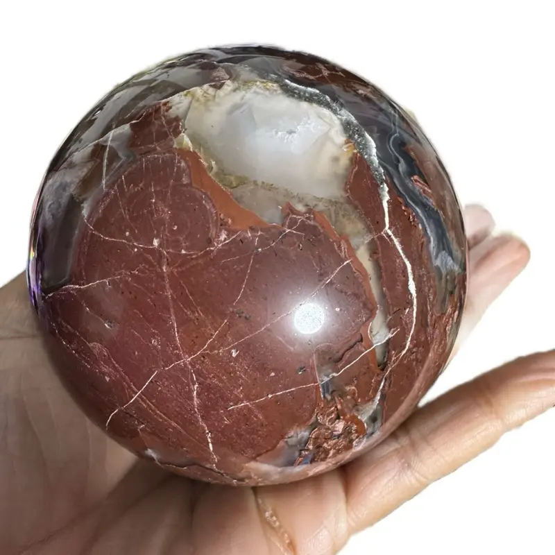 Rare Red Fox Volcano Agate Spheres Various Sizes Natural Gemstone Decorative Ornaments for Home Decor Earth Energy Courage Strength Emotional Balance rock shop uv reactive crystals