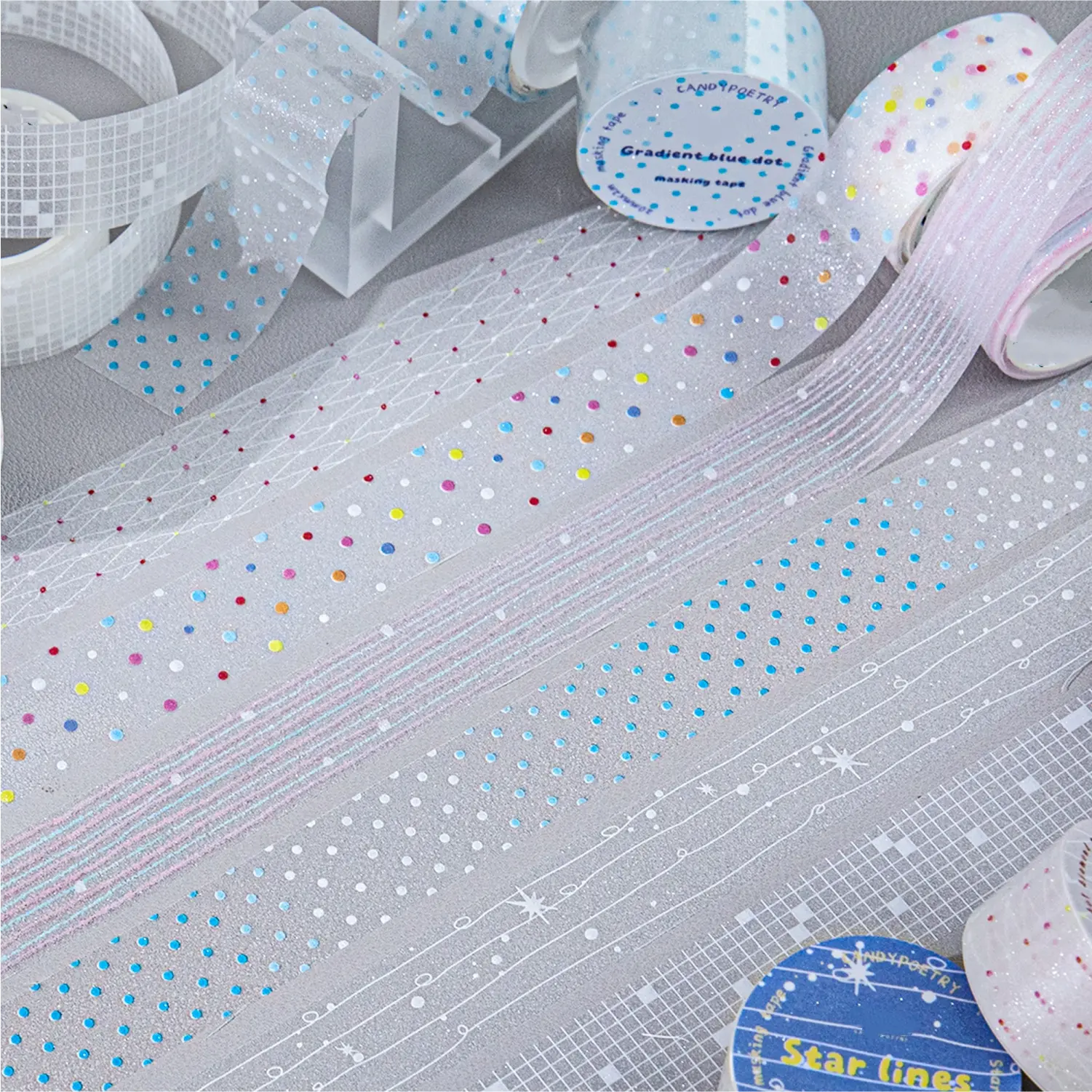 1 Roll/bag, Pet Material, Milk Salt Chronicle Series Original Versatile Korean Style Hand Account Stationery Diary Sticker Water Bottle Multi-Scene Decorative Aesthetic Stickers