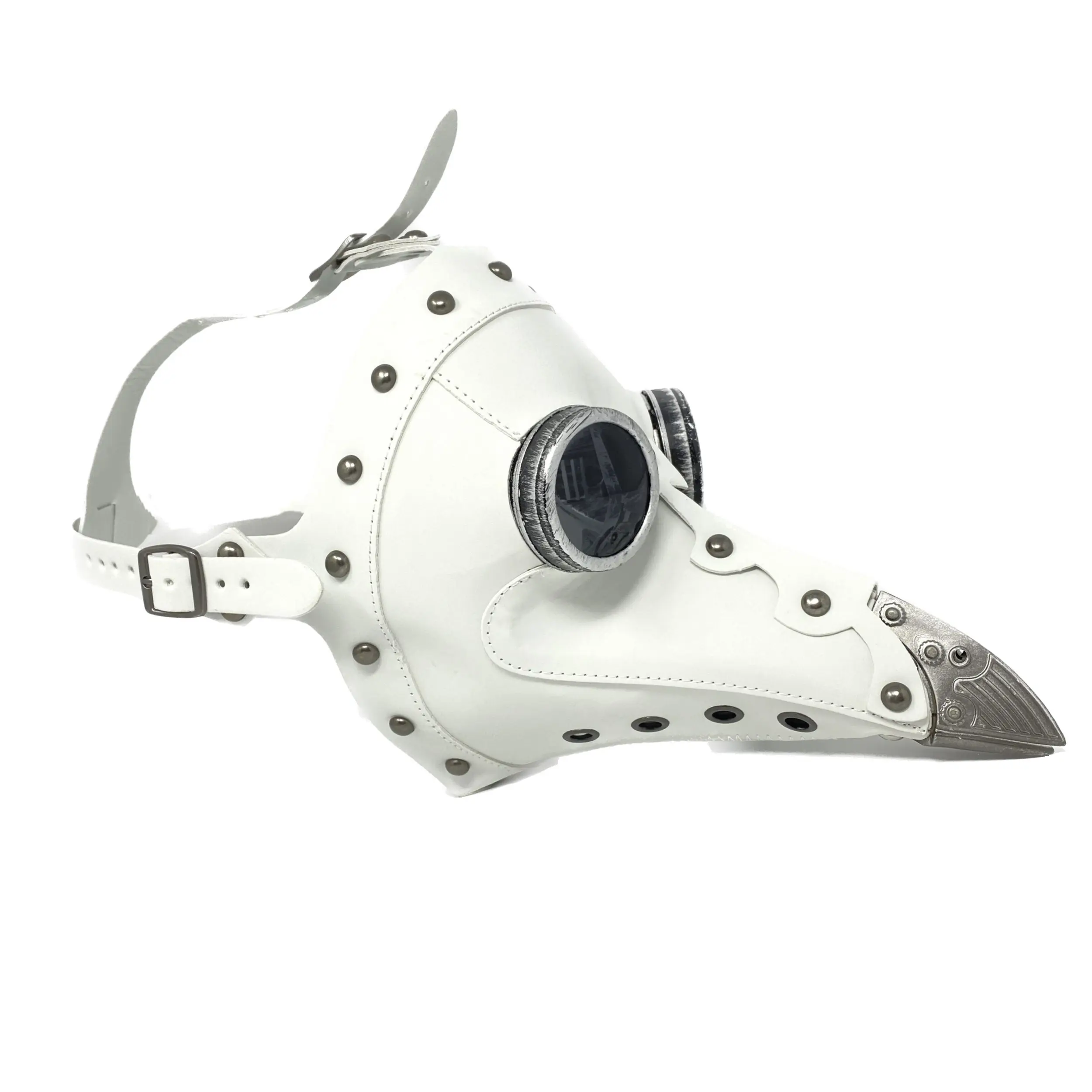 White Steampunk Plague Doctor Mask, Long Nose Bird Costume Party Masks For Halloween Cosplay