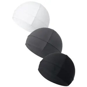 Unisex Plain Color Multifunctional Skull Caps, Gifts for Girlfriend, Black Summer Sportive Beanie Fitted Hat Modern Cap for Men & Women, Stretchy Helmet Liner Hat, Biking Accessory for Back To School, Mother's Day Gifts, Vacation Accessories, Winter