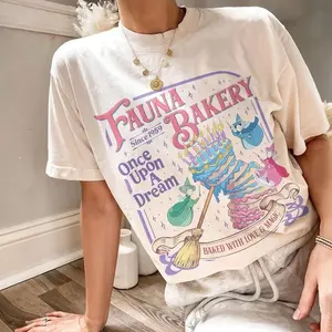 [Sale Up To 50%] Fauna Bakery Baked With Love And Magic Shirt, Sleeping Princess Shirt, Fairy Godmother Tee, Theme Park Family Shirts, Graphic Streetwear T-shirt