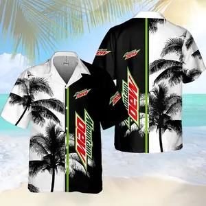 M0untain Dew Hawaiian Shirt, Energy Drink Design Summer Button Down Shirt, Tropical Aloha Shirt, Gift for Him or Her