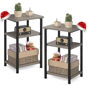 3 Layer Coffee Table with Adjustable Height Small Bedside Storage Shelf for Bedroom   Office Space Saving Entry Side Table Nightstand Mini Table Stylish Home Decor Modern Bedroom table