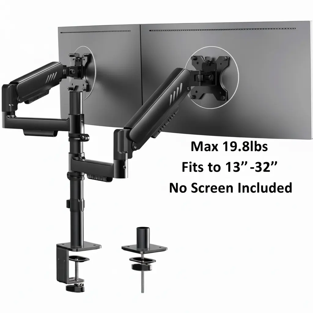 Stackable-[Dual Arm]-[Black]-[13-32"]-19.8lbs-NEW