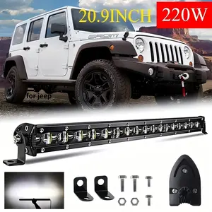 20 Inch 6D LED Light Bar 220W Ultra-Slim Single Row 6500K IP67 Waterproof Off Road Driving Light for Jeep Truck ATV UTV SUV 1/2PCS cars enhances vehicle aesthetic drl headlight nilight taillight assembly compatible auxi tolights