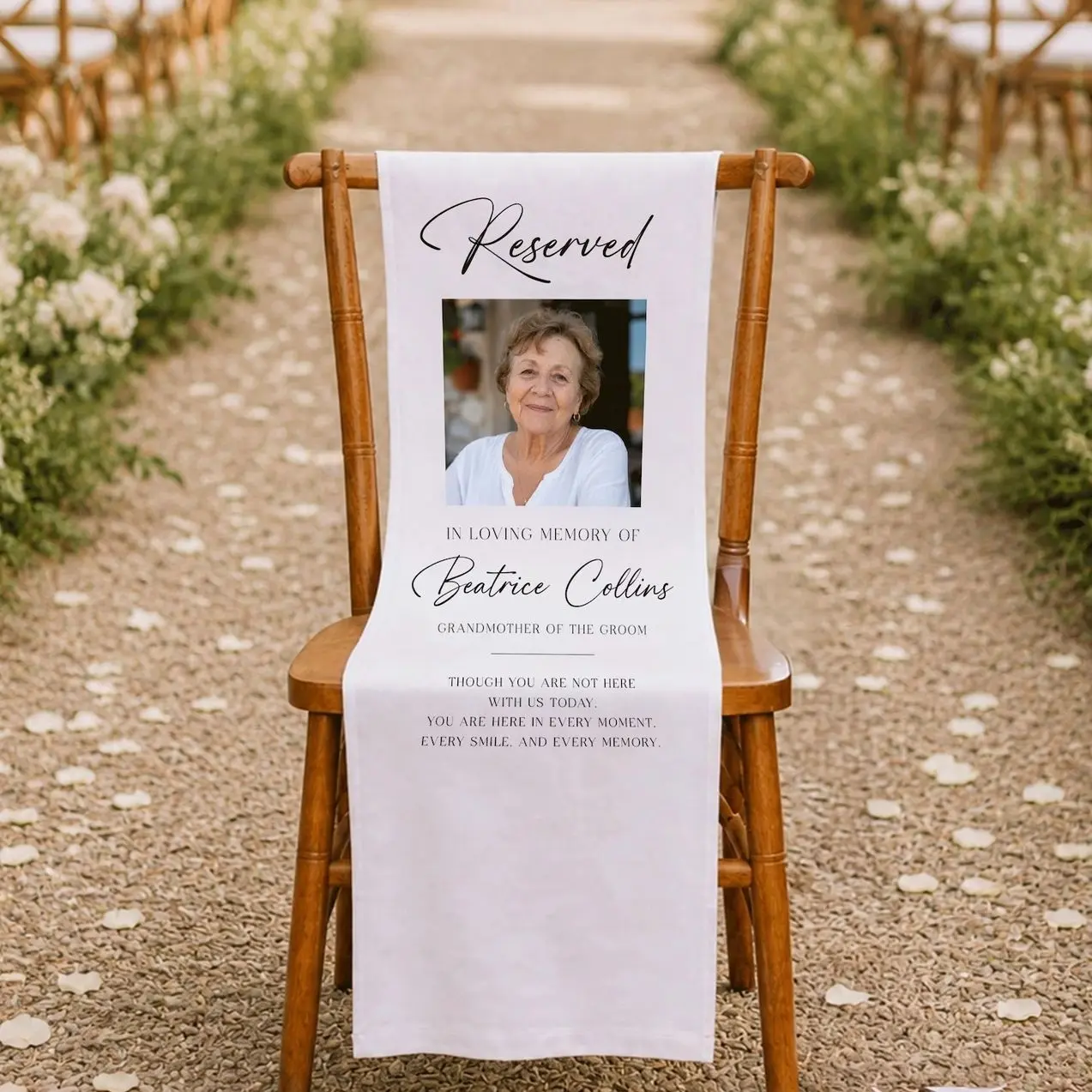 Wedding Memorial Sign, Reserved Chair Sign, In Loving Memory Sign, Wedding Aisle Decor
