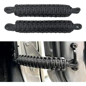 Door Straps for Jeep,Door Limit Strap Compatible with Jeep Wrangler CJ YJ TJ JK JL 1987-2023,Heavy Duty Paracord Door Straps Replacement,Black (2Pack)