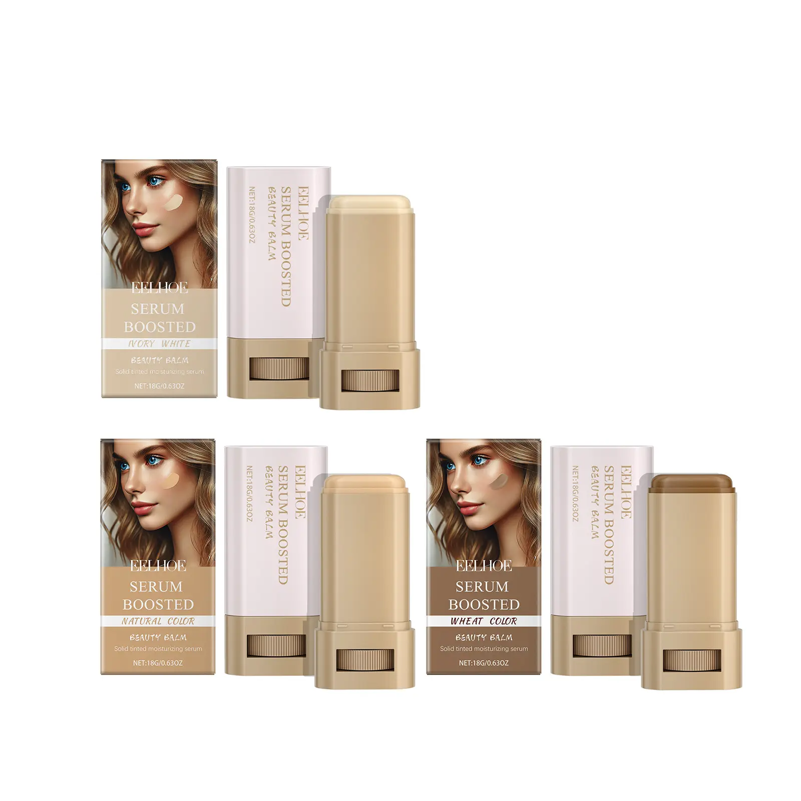Moisturizing Makeup Stick - Water-Locking, Skin-Brightening, Lightweight, Skin-Fitting, Natural Full-Coverage Concealer Foundation Cosmetic