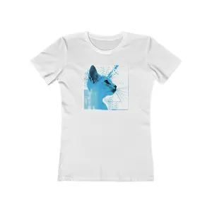 Blue Sphinx Cat Profile T-Shirt | Retro Geometric Graphic Y2k Alternative Swag frutiger aero