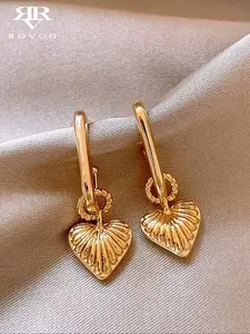 Women's Elegant Heart Pendant Earrings, Lightweight Fashion Jewelry for Daily Wear, Perfect Gift for Women