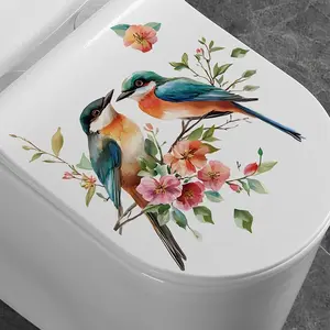 Bird Wall Sticker for Bedroom Living Room Office Bathroom Home Decor, Universal Flat Design, Bathroom Decorations, No Ca Prop 65 Warning