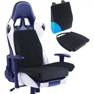 Ergonomic Gaming Chair Cushion Lumbar Pillow Set, Computer Chair Cushion Gaming Accessories with Anti-Slip Bottom, Soft Pad for Office Car Couch