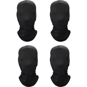 4 Pieces Full Face Mask Hood Cover, Halloween Cosplay Faceless Skin Masks, BW 2nd Skin Masks Costume Cloth
