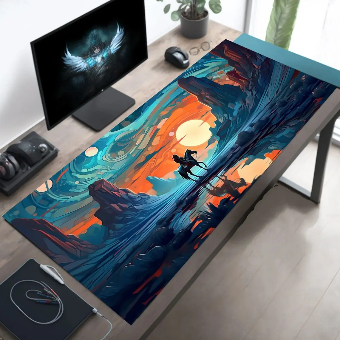 Cowboy Dreams Desk Mat, Cowboy Mousepad, Western Desk Pad, Canyon Deskmat, Southwest Deskpad, Southwestern Mouse Pad, Keyboard Pad