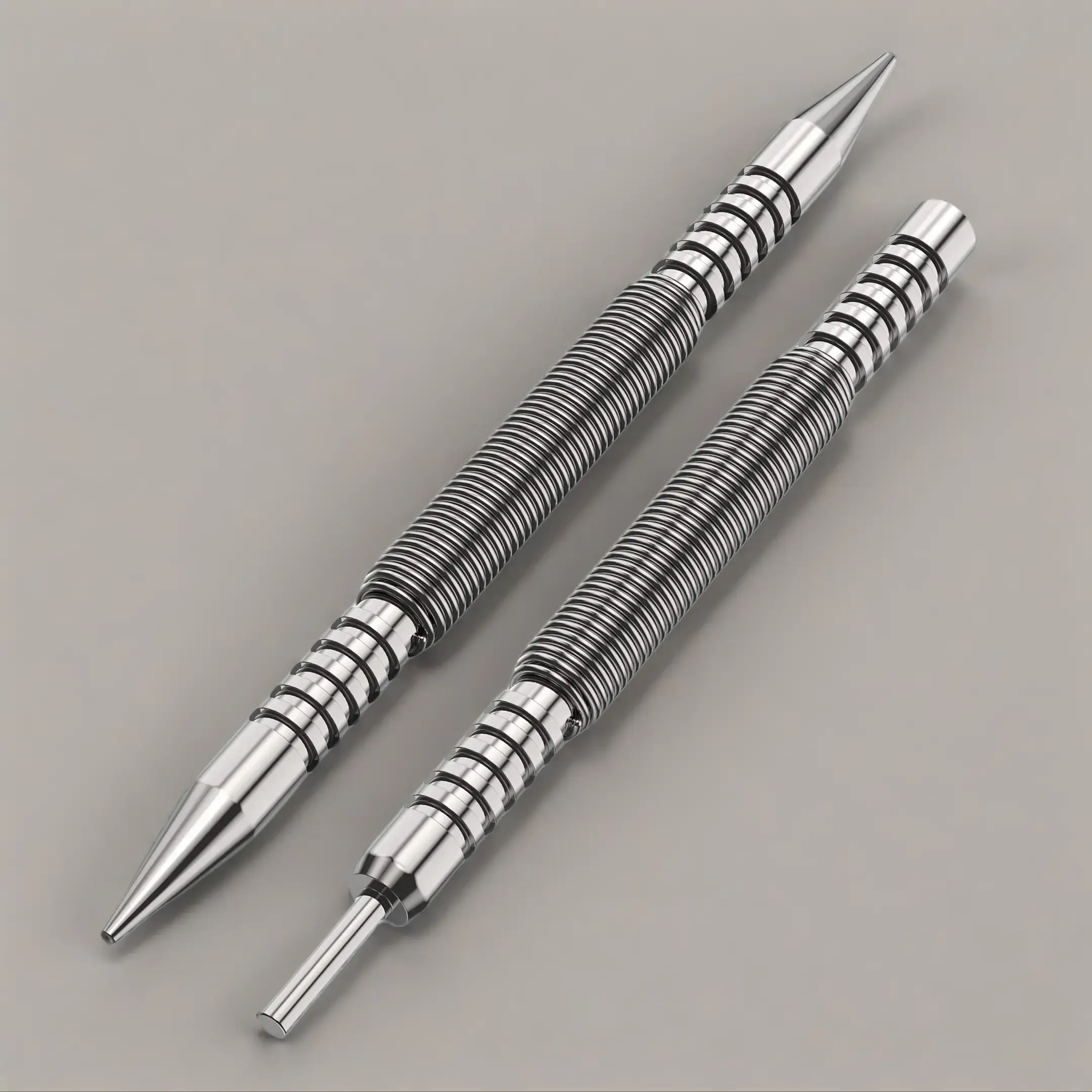 Dual Head Nail Setter & Hinge Pin Punch Set - Hammerless 1/32″ & 1/16″ Spring Nail Set, 5000 PSI Striking Force Counter Punch, Door Pin Removal Tool, Carpenter, 1Pc Nail Setter + 1Pc Hinge Pin Punch
