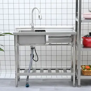 Stainless Steel Utility Sink Freestanding Sink 3 with Durable Construction and Easy Maintenance Ideal for Kitchen Use