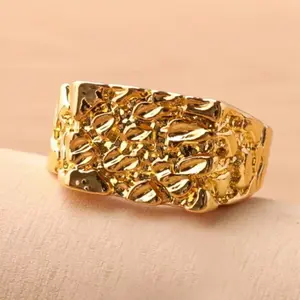 Men Nugget Ring Gold Plated Men Nugget Ring Gold Plated