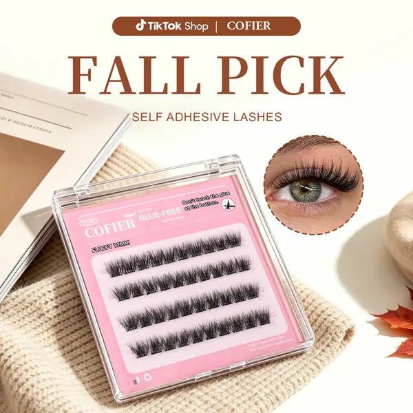 COFIER No-Glue DIY Eyelash Clusters, 40 Pcs (Pack of 1) 8-14mm Mixed Sizes, Lightweight C-Curl Curl Enhancing Hypoallergenic Fiber False Lashes for Beginners, Everyday Wear Makeup Products