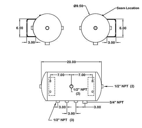 Conductor's Special 544 Nightmare Edition Train Horn Kit | Capable Onboard Air System | 12-Volt & Vehicle Mounted